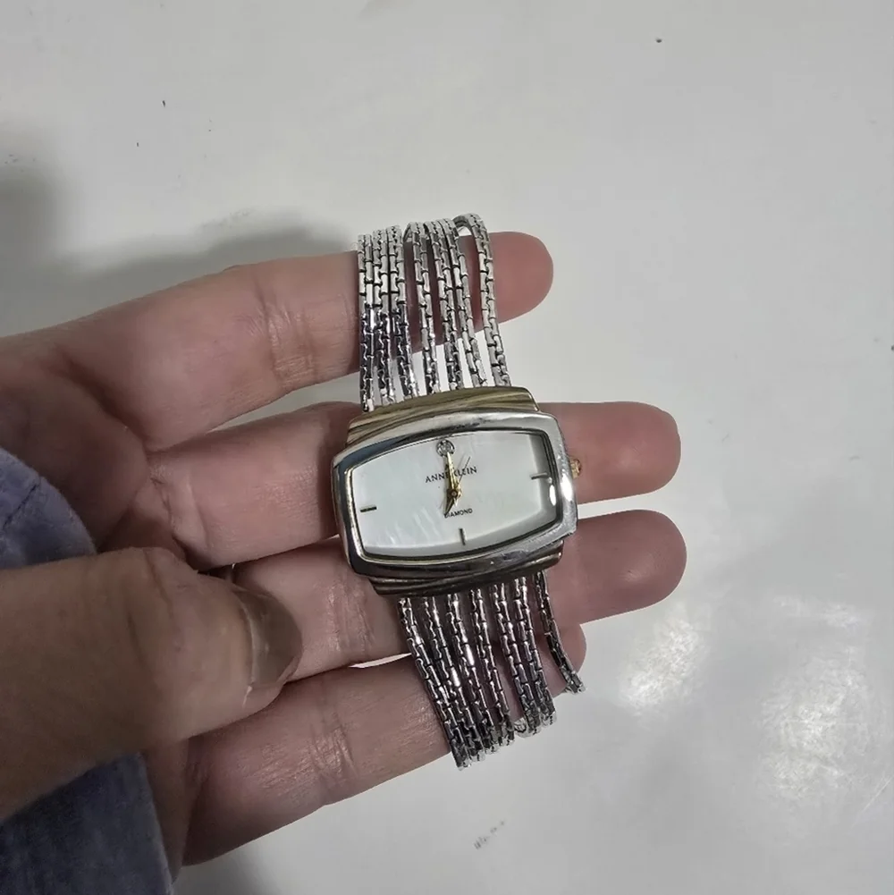 Anne Klein Diamond Silver Tone wrist watch jewelry